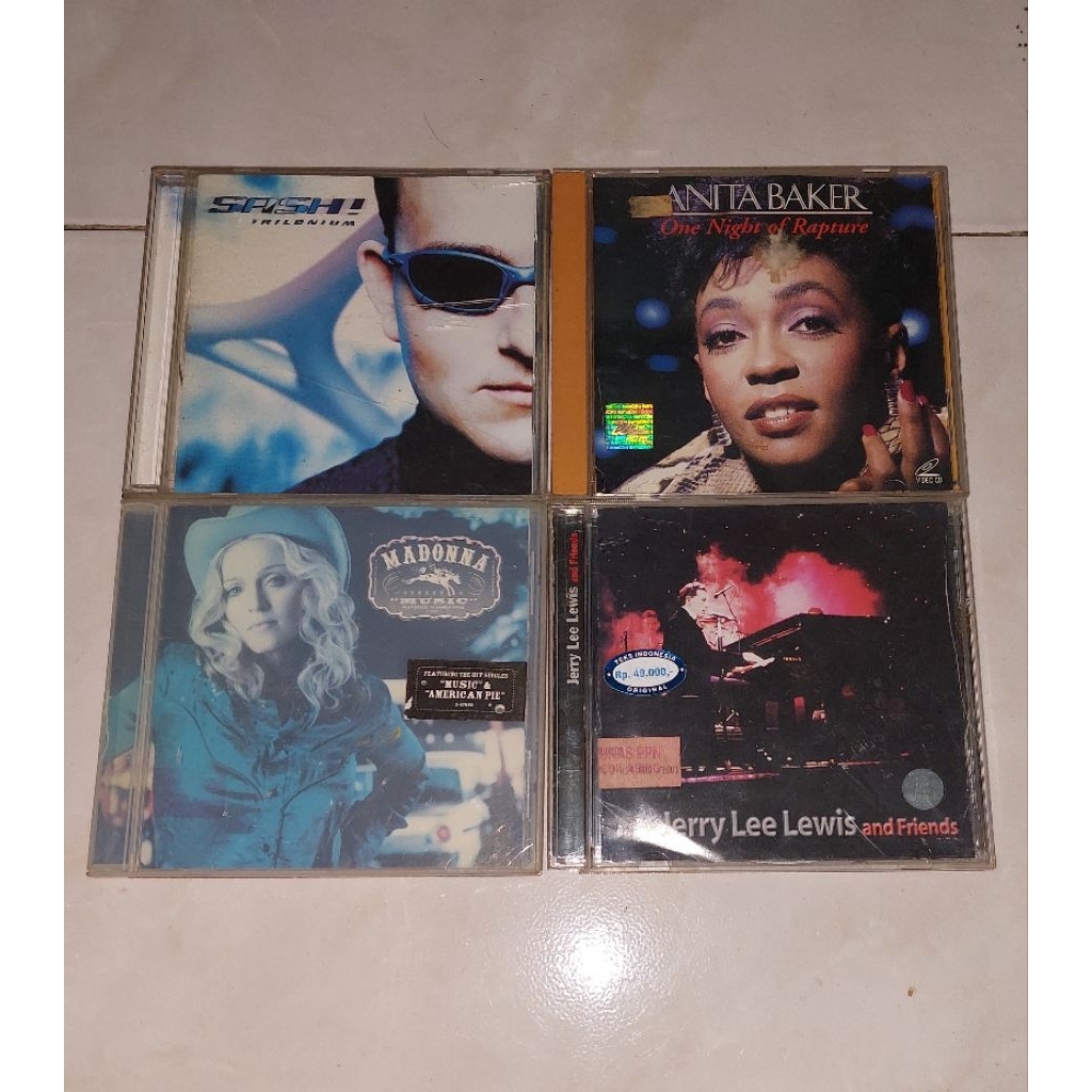 cd & vcd SASH-TRILENIUM (2) / ANITA BAKER-One Night Of Rapture (3) / MADONNA-MUSIC (4) / JERRY LEE L
