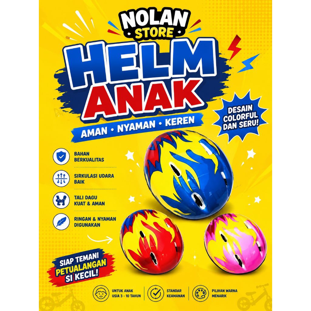 helm push bike / helm balance bike anak / helm sepeda anak / helm sepatu roda