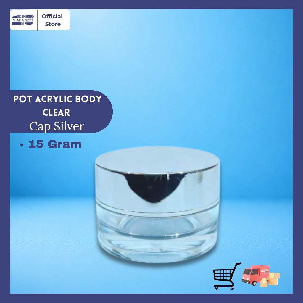 POT ACRYLIC BODYCAP SILVER 15GR