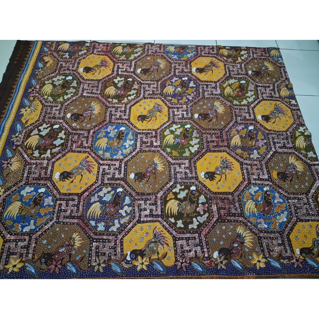 Batik kain panjang katun full tulis motif angkin ayam jago bktnu30332 uk 240cmx100cm