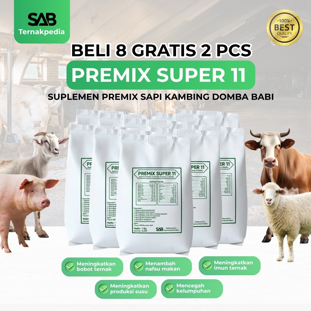 PREMIX SUPER11 Grosir 10Kg - Premix Ternak Kambing Sapi - Premix Kelinci