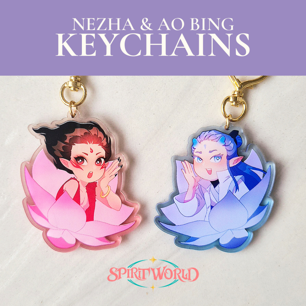 nezha and ao bing keychain