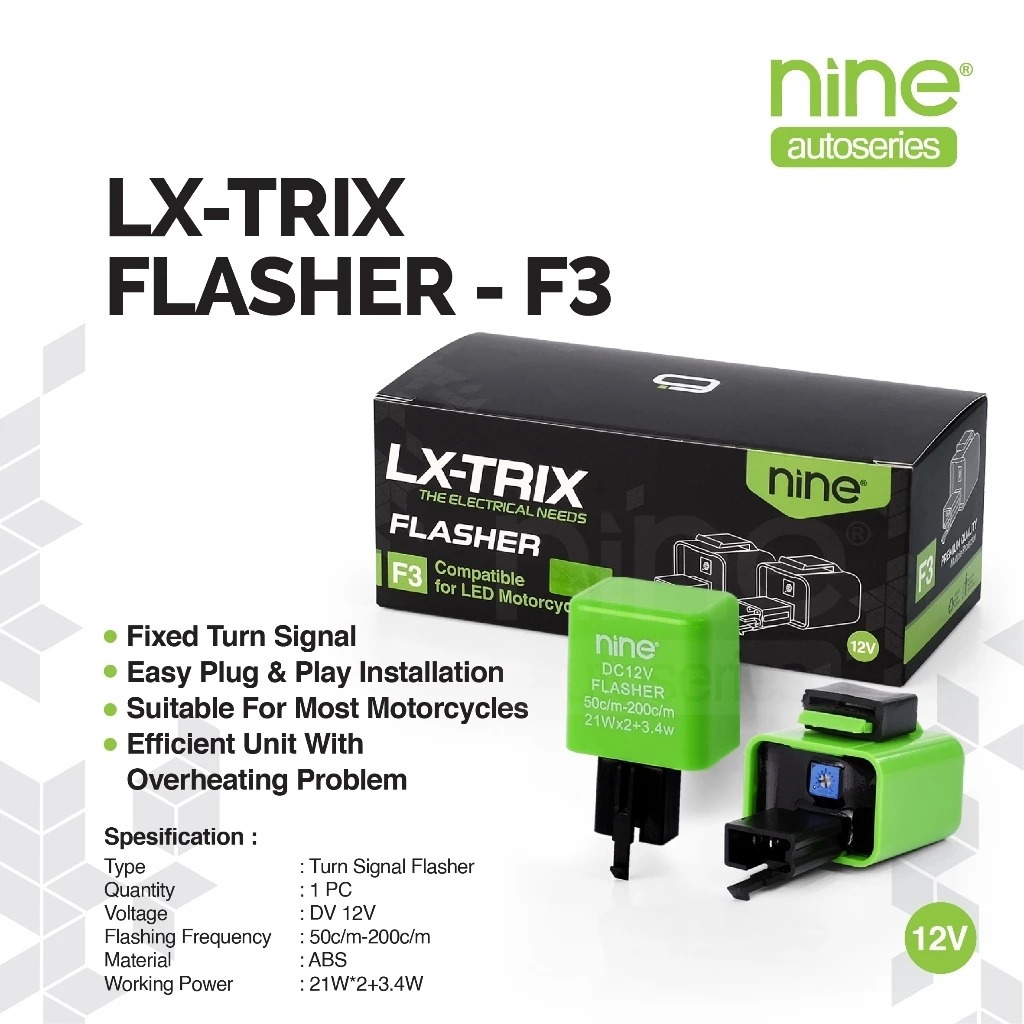 LX-TRIX F3 Flasher Sein Motor Adjustable Kedipan LED Universal Vario Aerox NMAX PCX - NINE AUTOSERIE