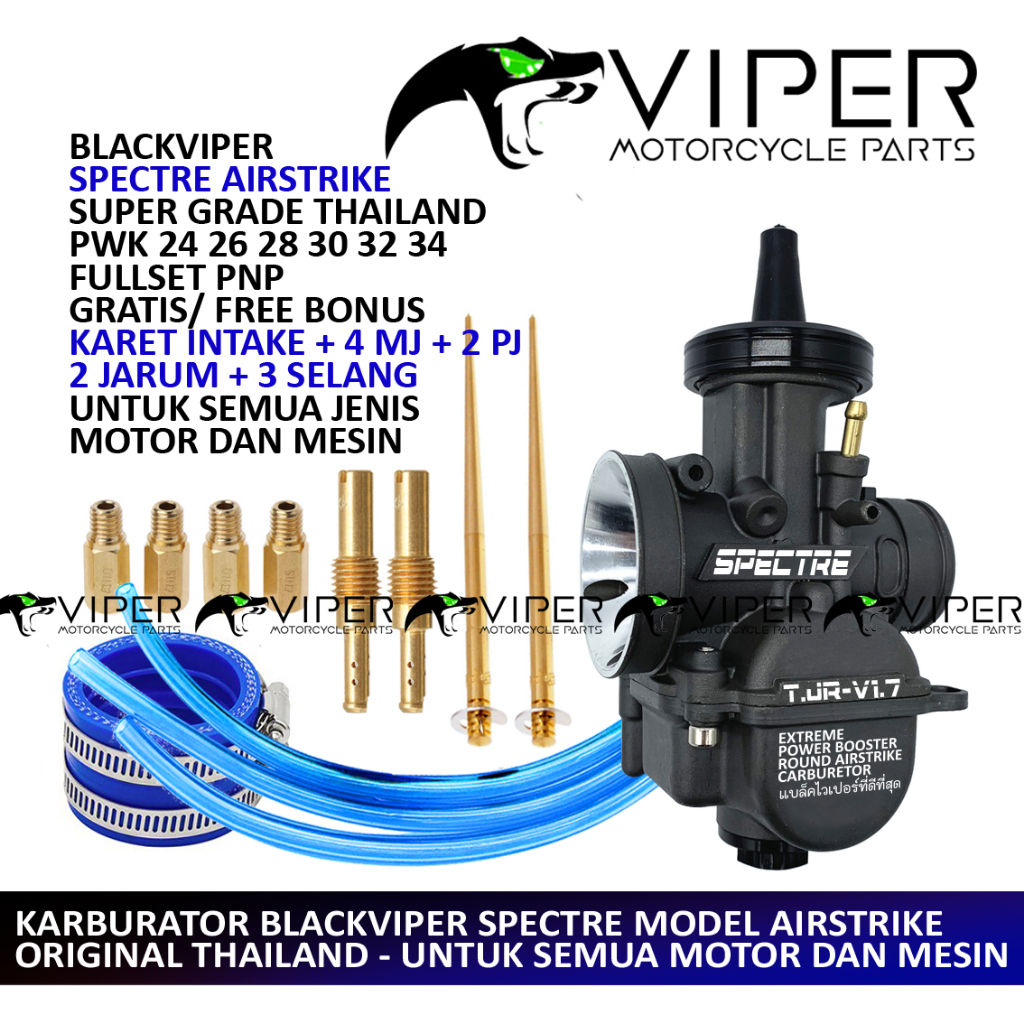[ BISA COD ] KARBURATOR BLACKVIPER PWK 28 PWK 30 PWK 32 PWK 34 POWER JET BLACK THAILAND GRADE A ORI 