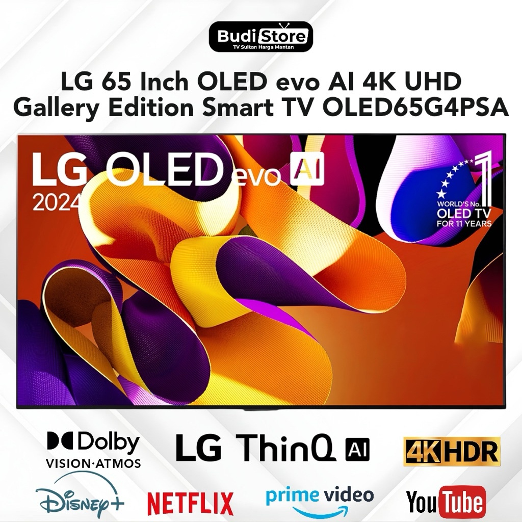 LG 65 Inch OLED evo AI 4K UHD Gallery Edition Smart TV OLED65G4PSA