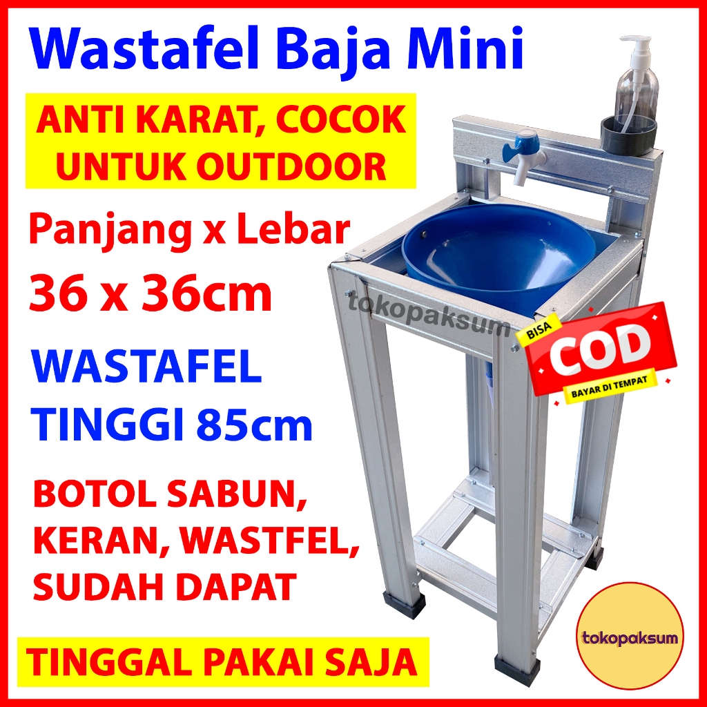 Wastafel Mini Portable Wastafel Cuci Tangan Tempat Cuci Tangan Portabel Wastafel Baja Ringan Bak Cuc