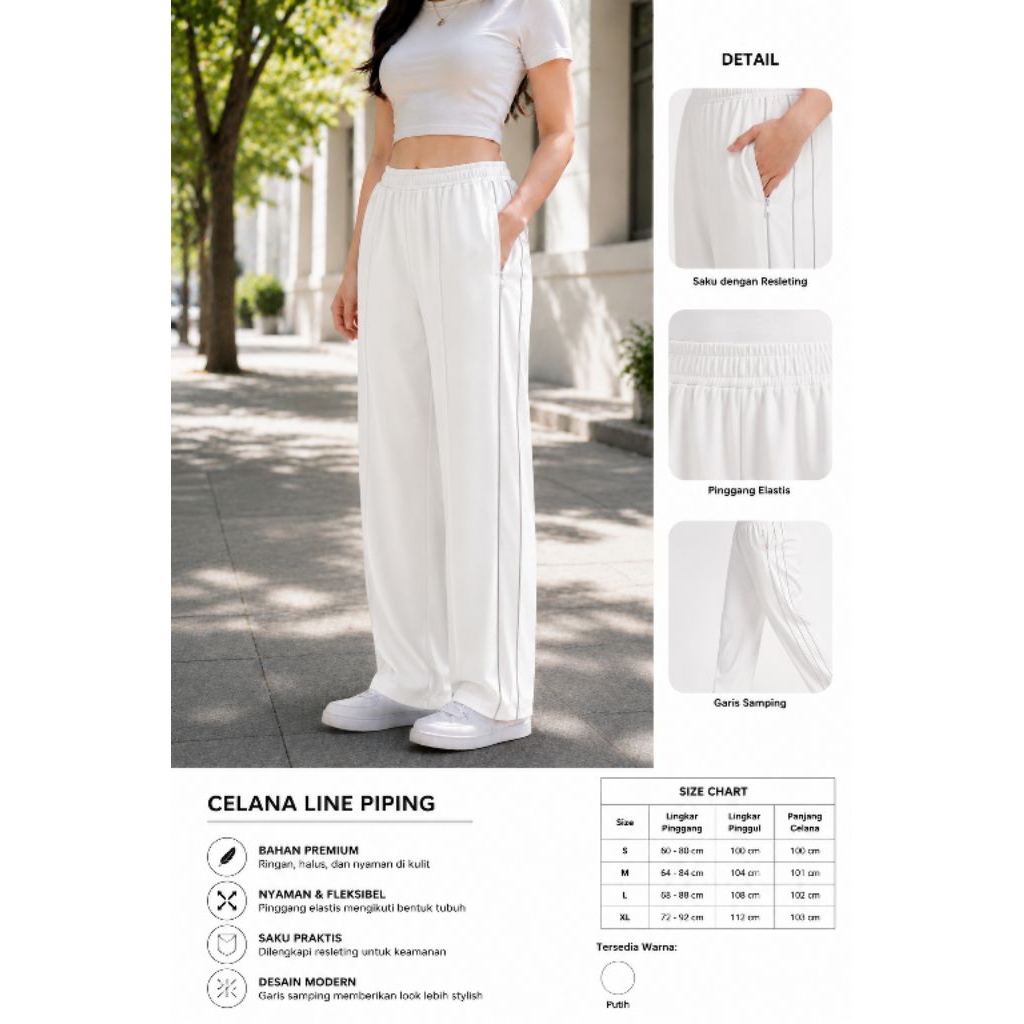 promo celana training panjang bagi pants warna putih desain elegan cocok untuk pria maupun wanita