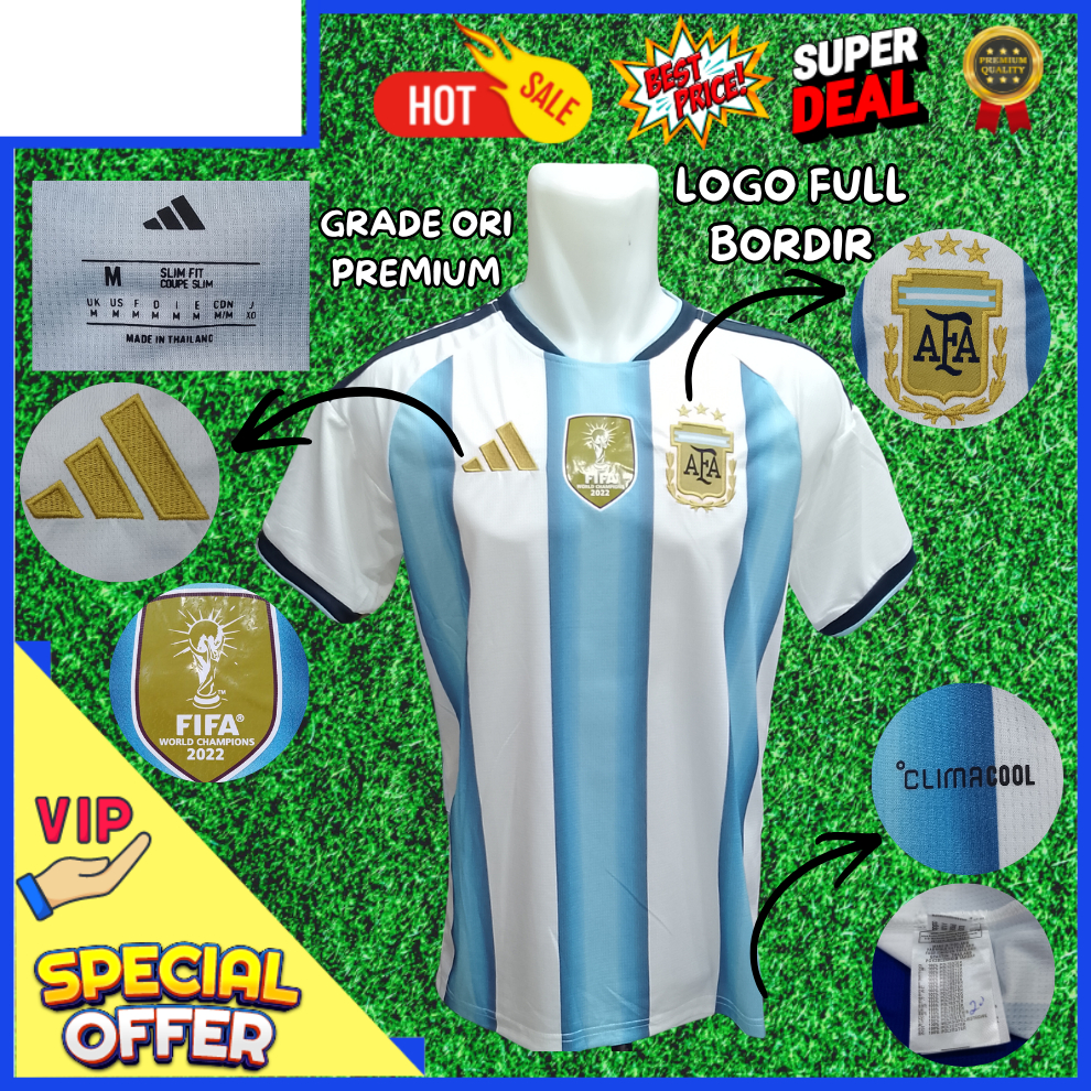Jersey Bola Argentina Home Piala Dunia 2026 / Jersey Argentina Terbaru 2026 Grade Original