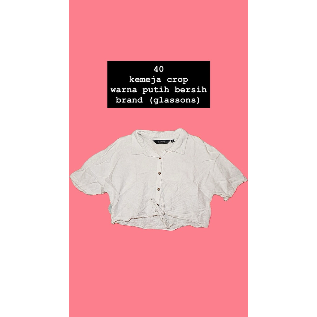 kemeja putih crop
