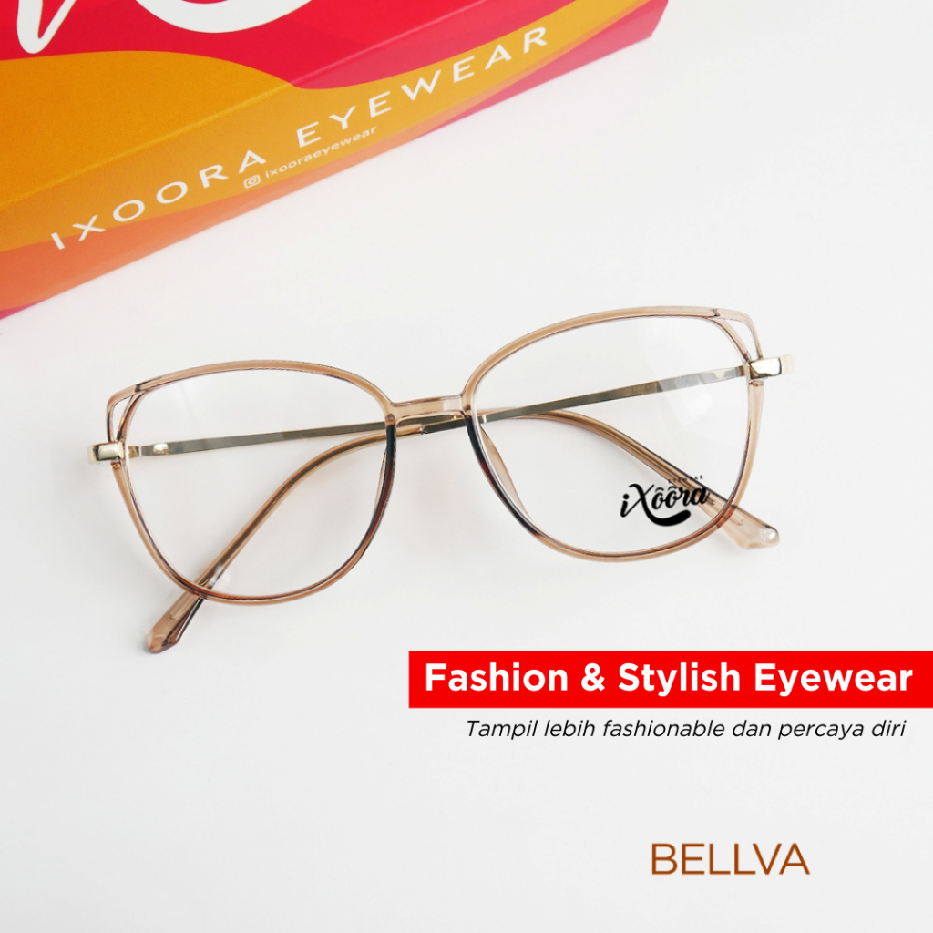 Ixoora Bellva Frame Kacamata Wanita Minus Photocromic Photochromic Anti Radiasi Blueray Bluecromic