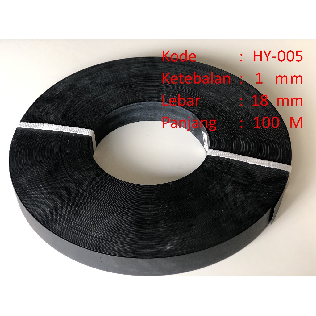 PVC Edging Hitam Solid 1X18/22/42 100 M Kode 005