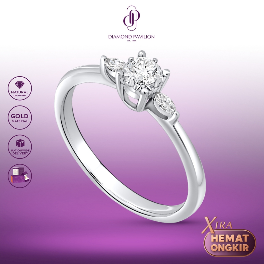 Diamond Pavilion Cincin Emas Batu Berlian Aqilla Ring