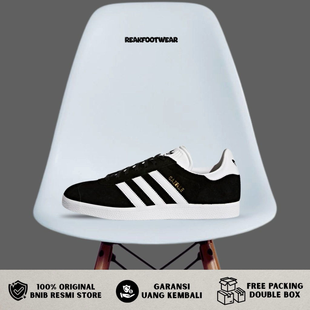 Adidas Gazelle Core Black Cloud White Gold - BB5476