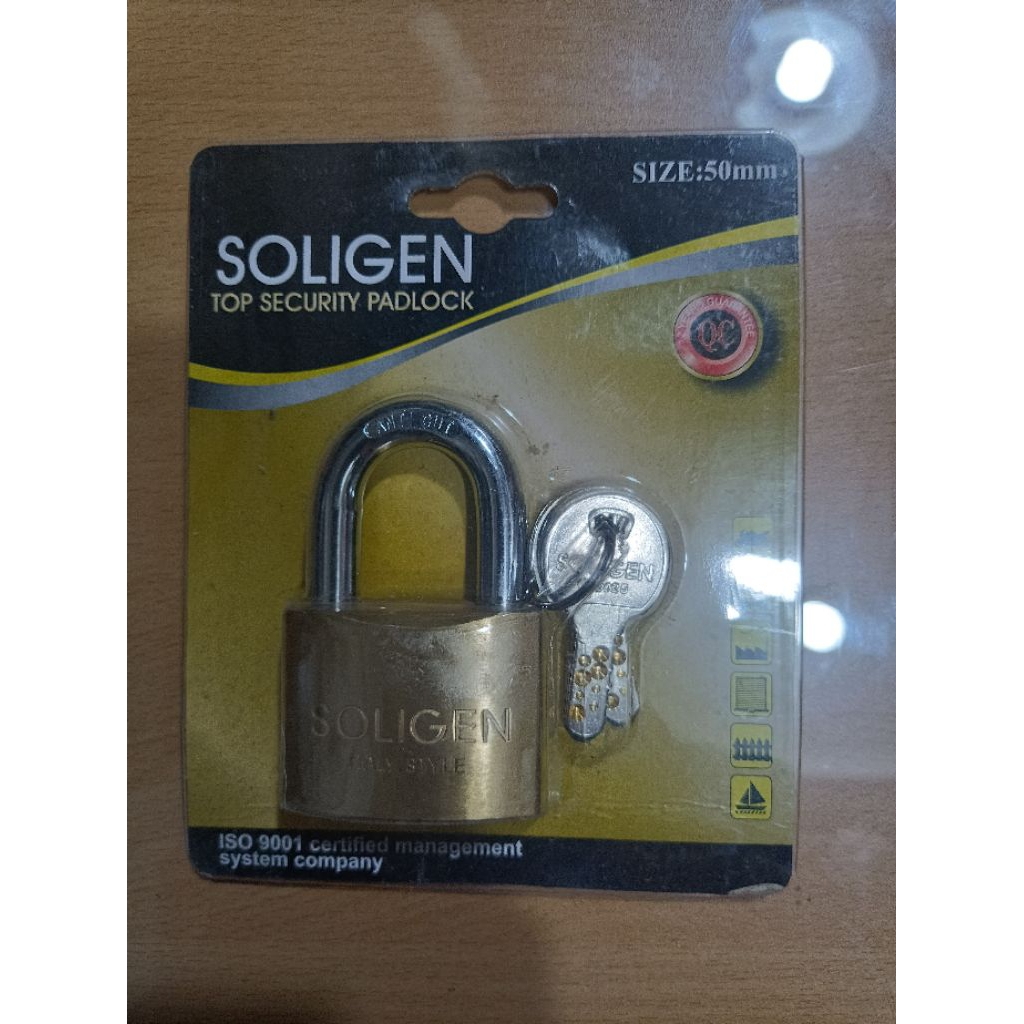Gembok SOLIGEN LEHER pendek / Gembok Kuningan soligen / Gembok pagar