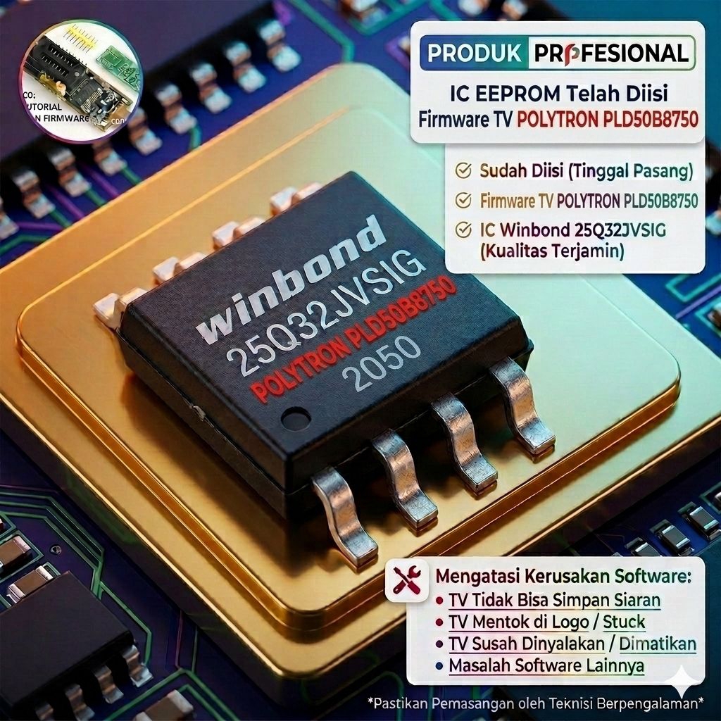 POLYTRON PLD50B8750 ic eprom sudah diisi firmware