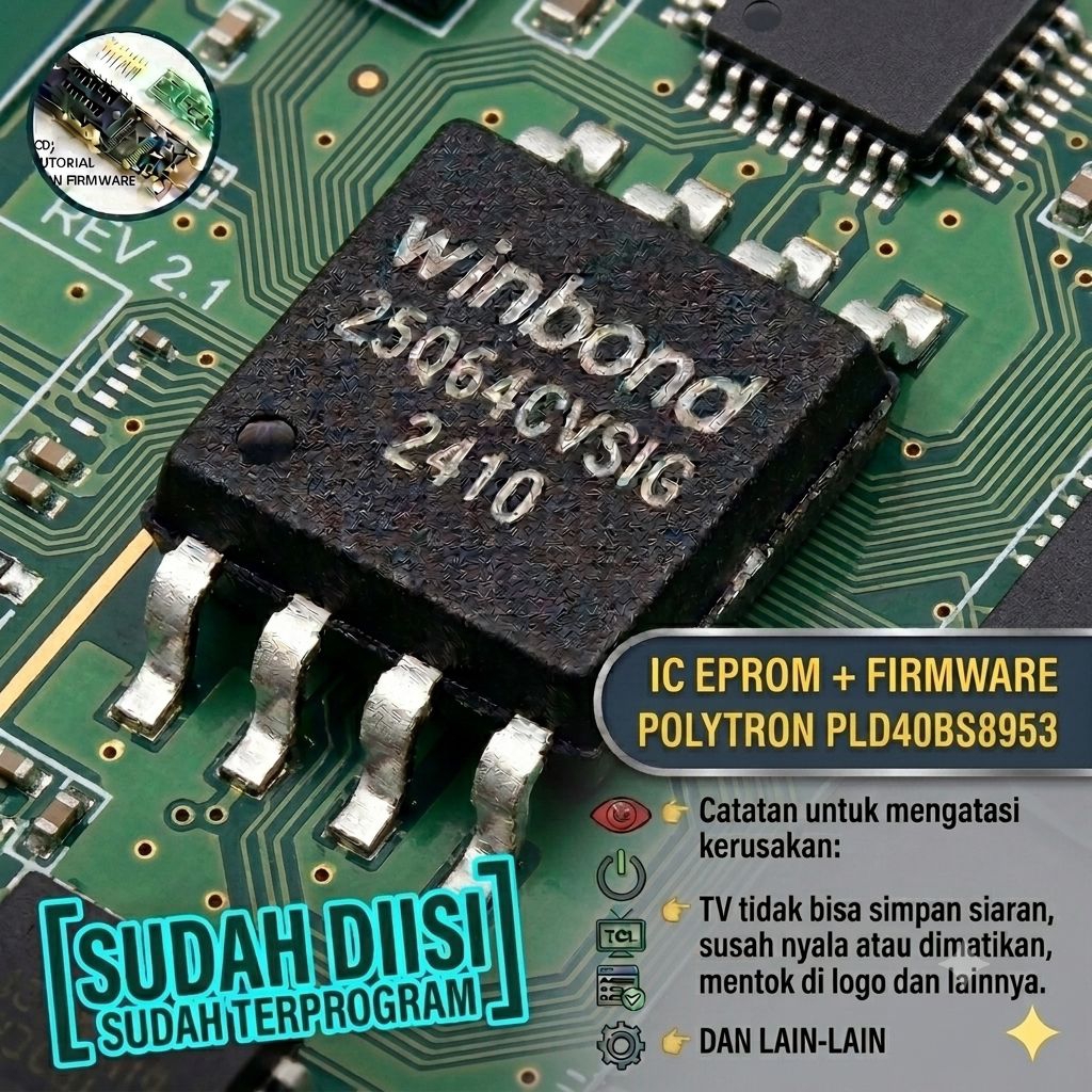 POLYTRON PLD40BS8953 ic eprom sudah diisi firmware