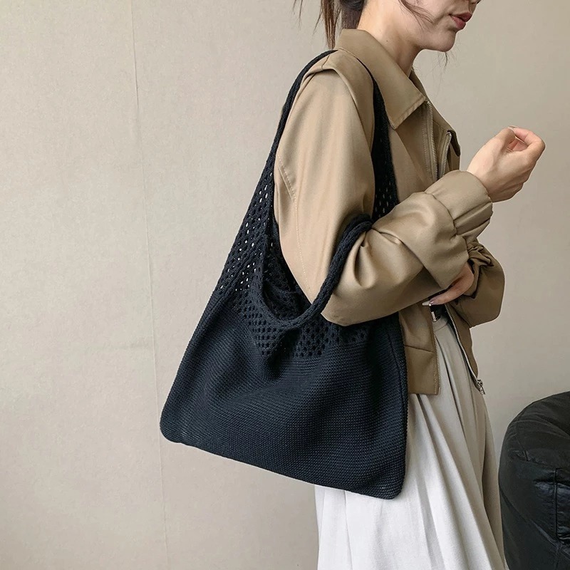 Tas Rajut Wanita Terbaru | Tas Santai Fashion Korea Model Kekinian