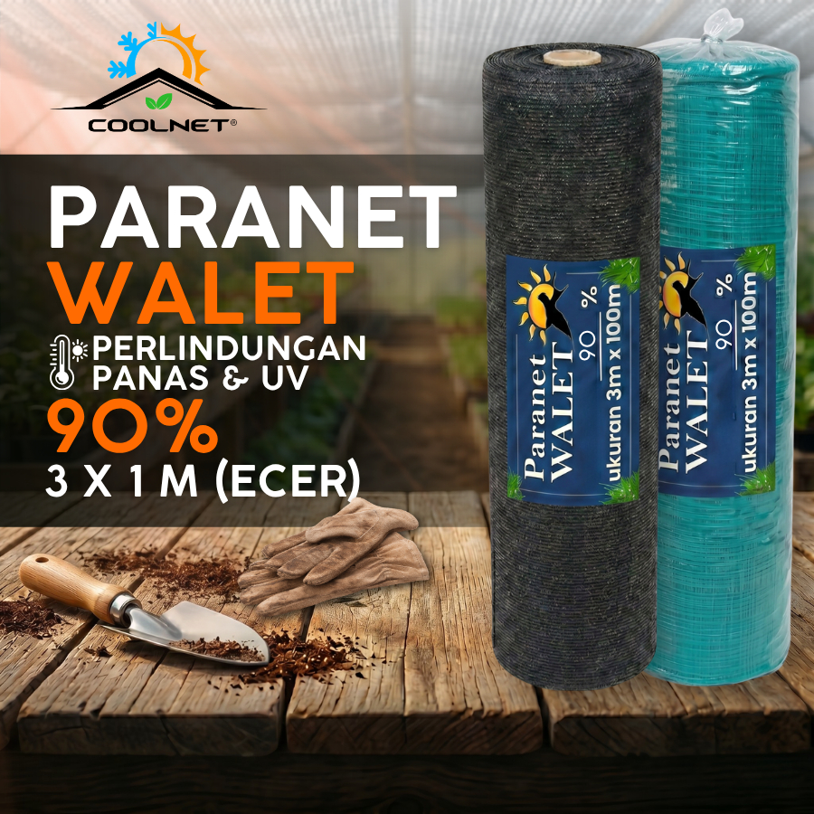 PARANET TANAMAN JARING PARANET / Jaring Peneduh ANTI UV (WALET) ZIG - ZAG 60% 3x1meter - ECERAN 1 ME