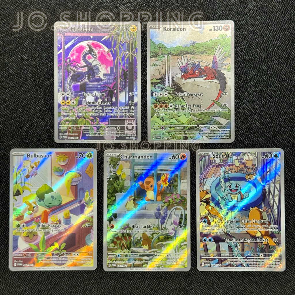 Kartu Promo Harta Berkilau Full Set Indonesia - RARE ITEM  / Charmander / Squirtle / Bulbasaur / Mir