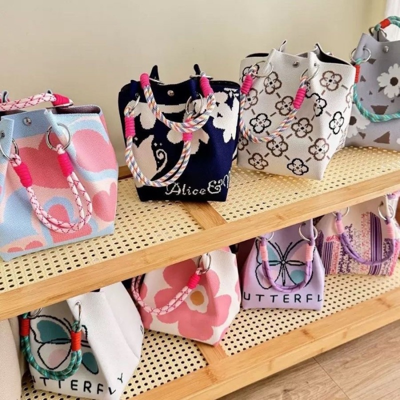 Tas Rajut Knitted Mini Bag Korea Tas Fashion Korea Wanita Kekinian