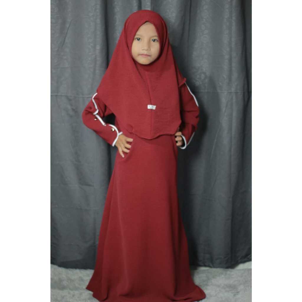Gamis perempuan Abaya Basic Arumi dress anak gamis anak terbaru kekinian free kerudung