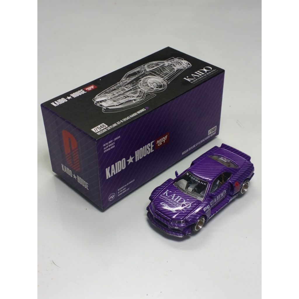 Mini gt kaido house 048 Nissan skyline r34 kaido works purple