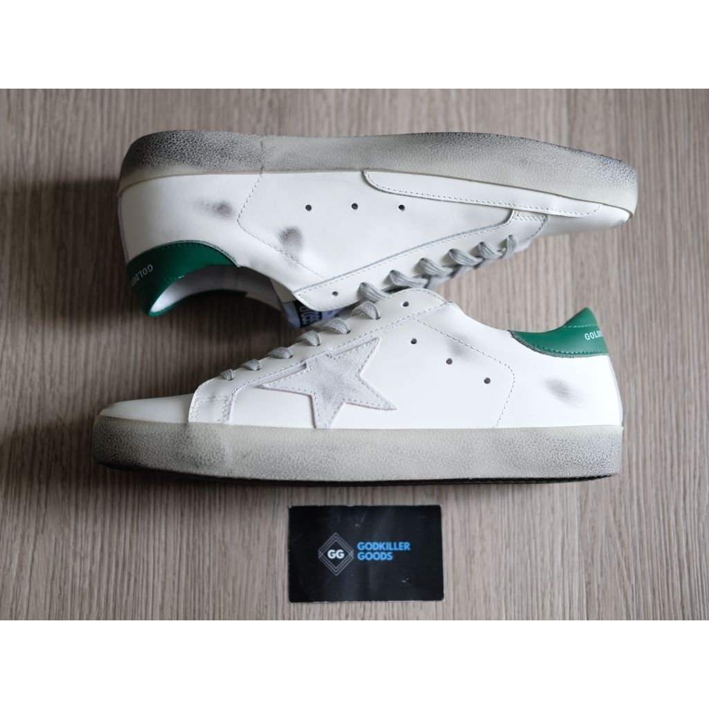 GGDB Golden Goose Superstar White Green Heel Grey Star