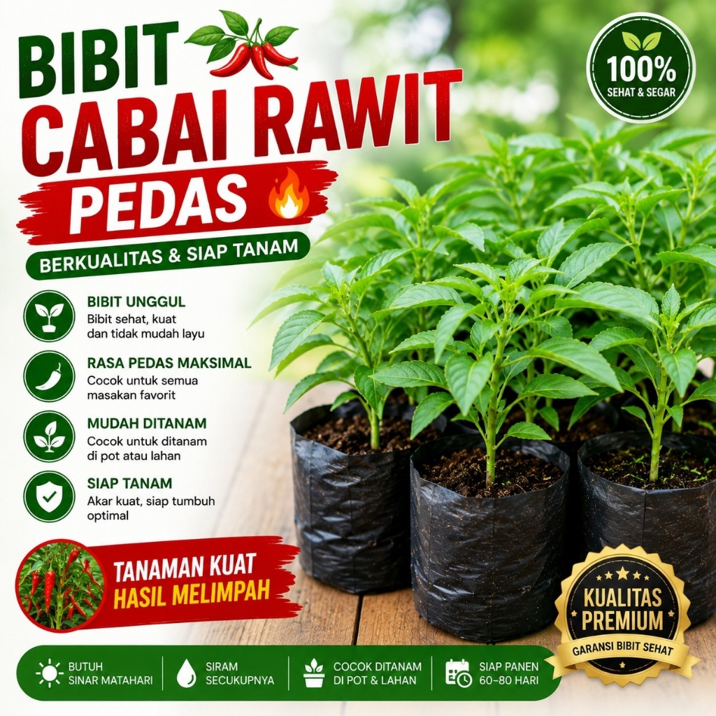 Bibit Cabai Rawit Pedas Super Siap Tanam | Bibit Cabai Rawit Unggul Tahan Penyakit | Bibit Cabai Raw