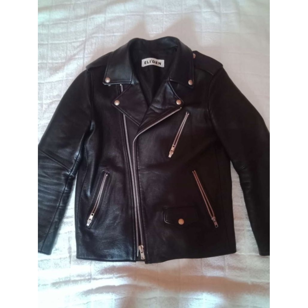 jaket kulit ramones | jaket kulit domba asli | double kerah kulit asli