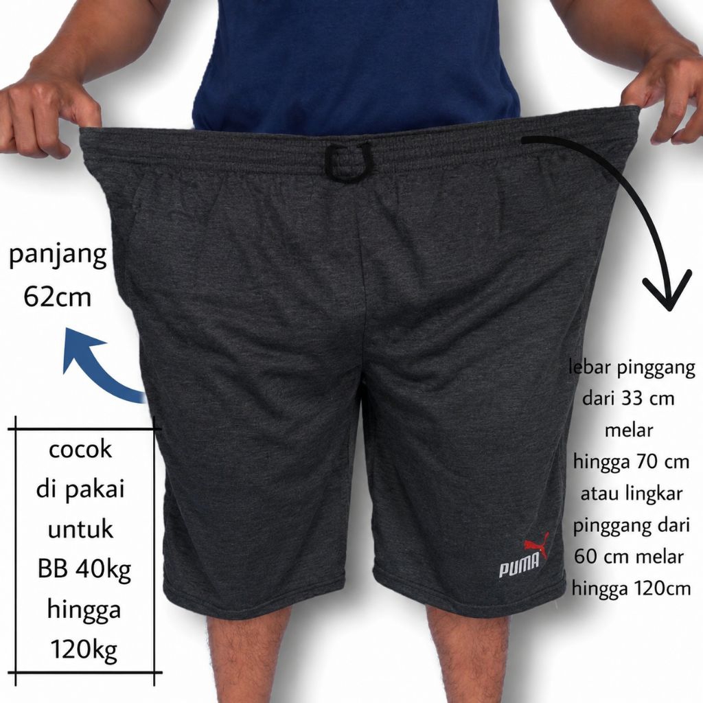 Celana Pendek Kolor Boxer Super Jumbo Big Size Pria Dan Wanita Bahan Kaos Babytery