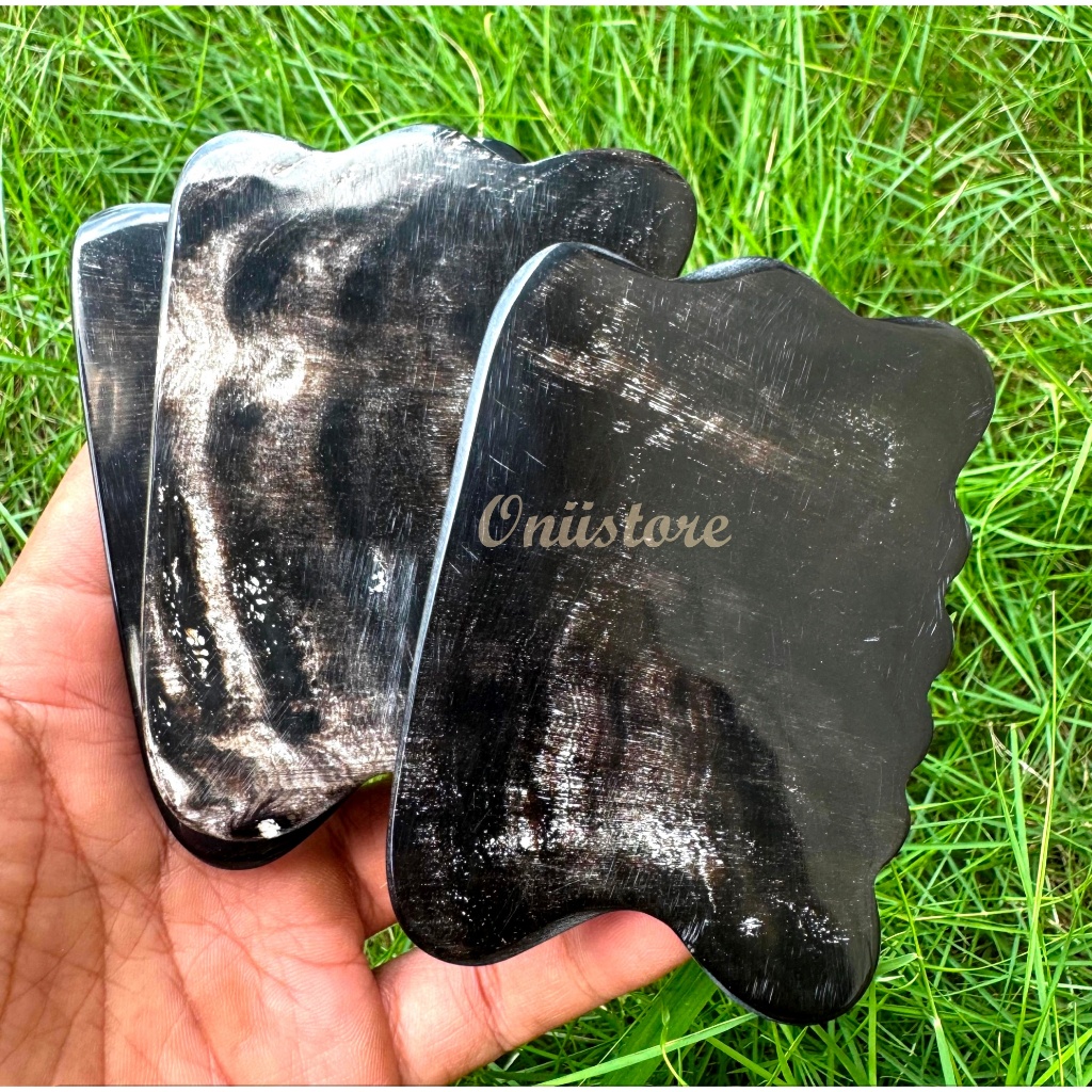 papan GuaSha Tanduk Kerbau Asli Massage Tool untuk Wajah Leher dan Tubuh