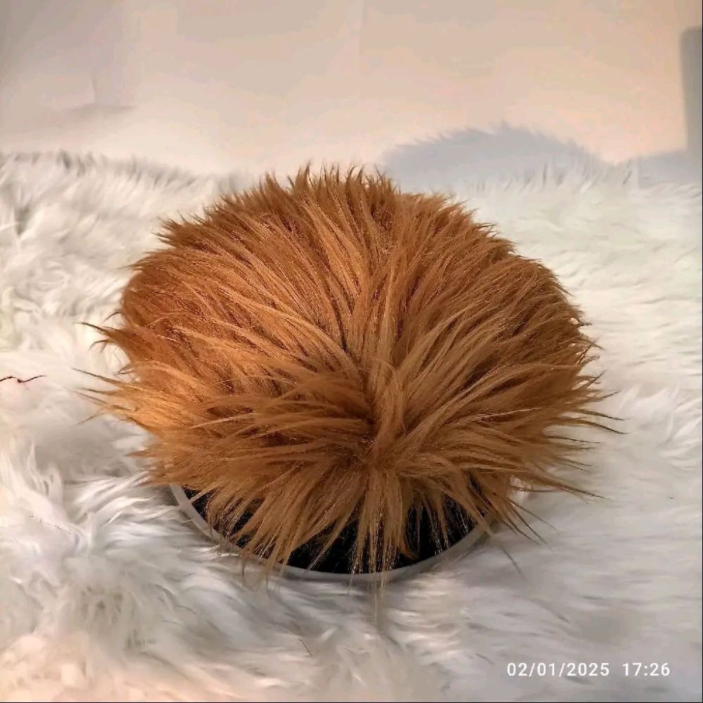 Topi Wig Pria Rambut Palsu Premium - Coklat Lurus, Nyaman & Mudah Dibentuk