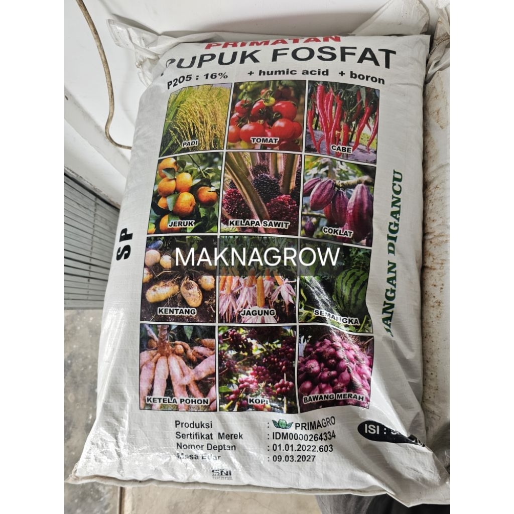 Pupuk sp/fosfat/posphate PRIMATAN + asam humat + boron 50 kg