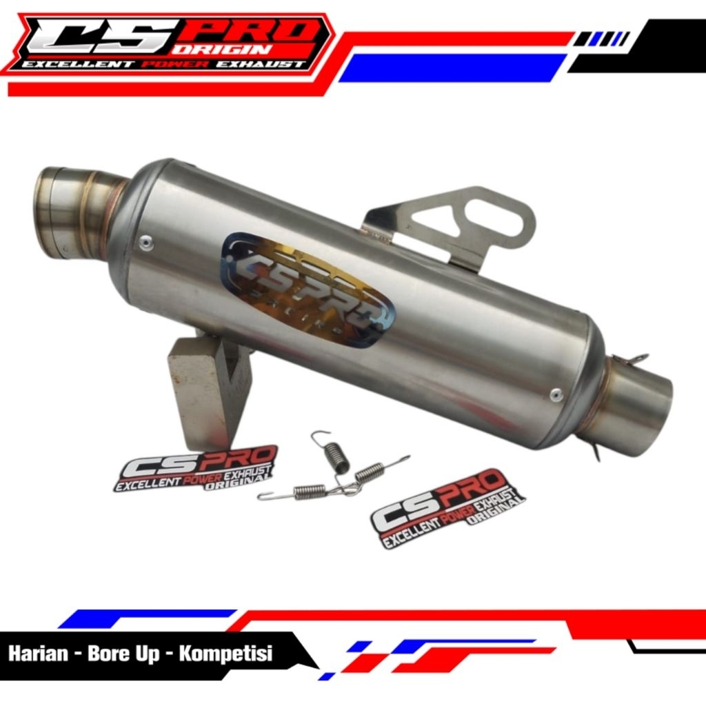 Knalpot racing Cs pro Racing Silincer only Jenong titan inlet 50mm produk original cs pro racing