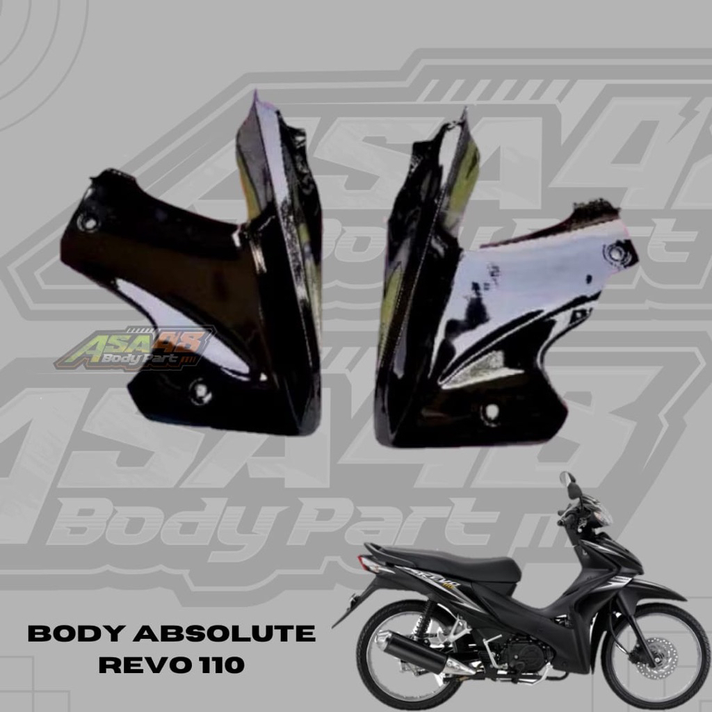 Cover sayap bawah Honda Revo Absolute 110 hitam glossy