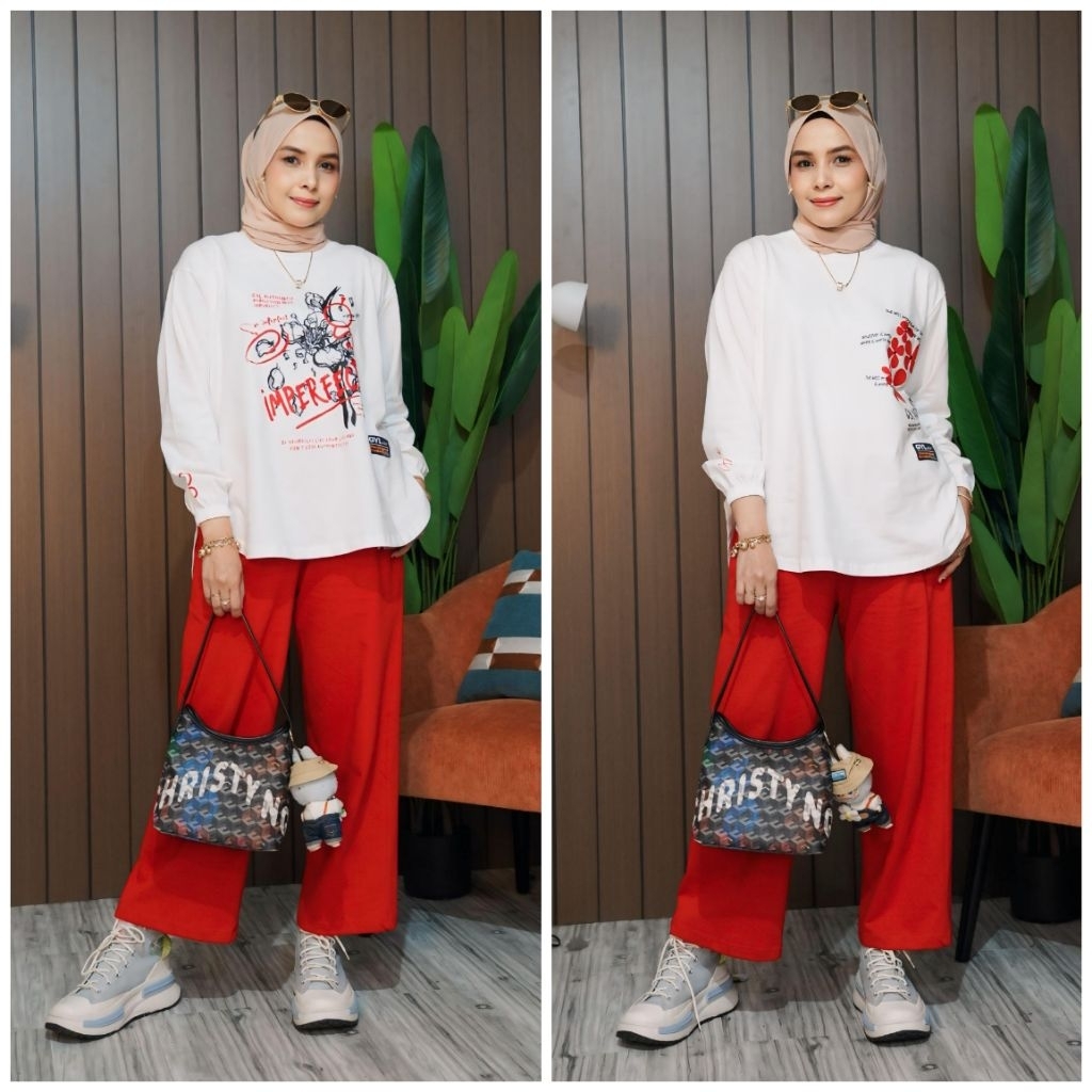 GYL Set Kulot Oval Merah Putih by GYL AUTHENTIC