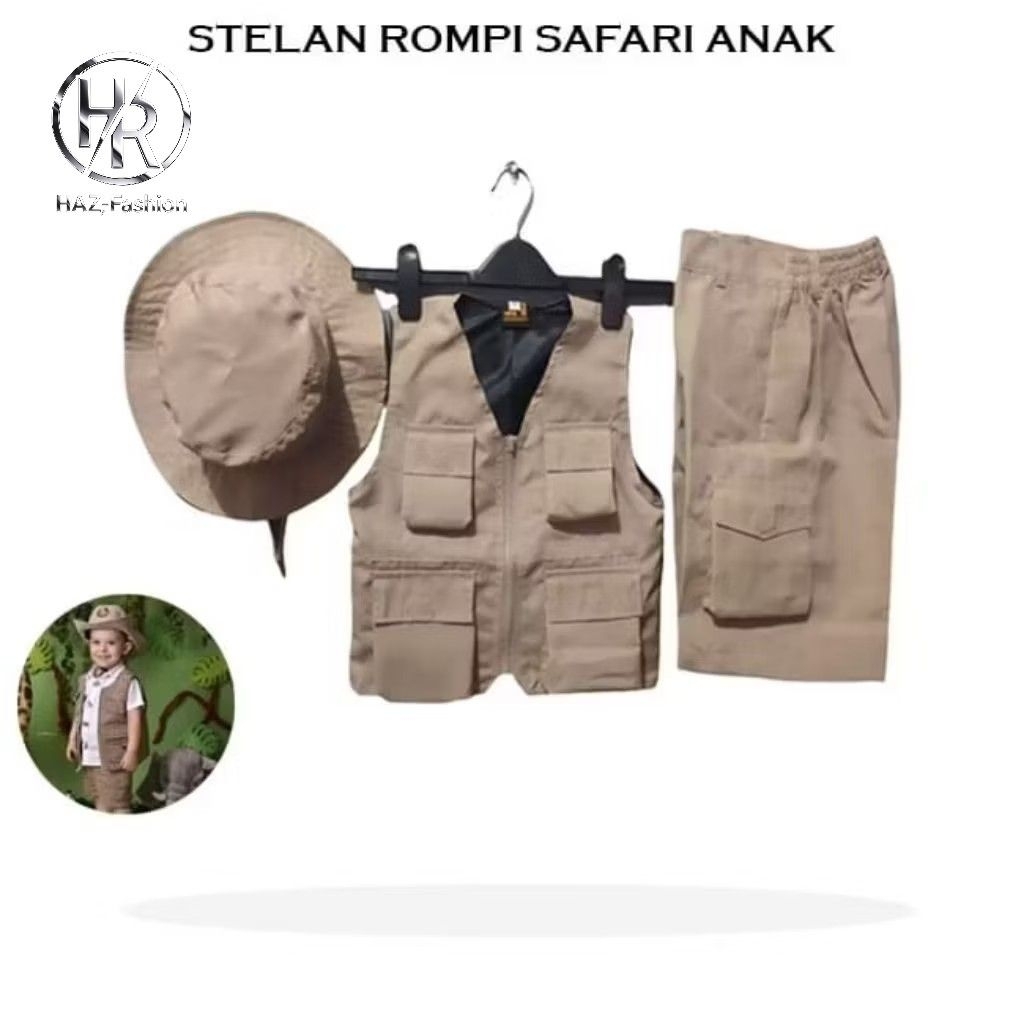 SETELAN BAJU ANAK SAFARI/SETELAN ZOO SAFARI/ PAKET BAJU SAFARI