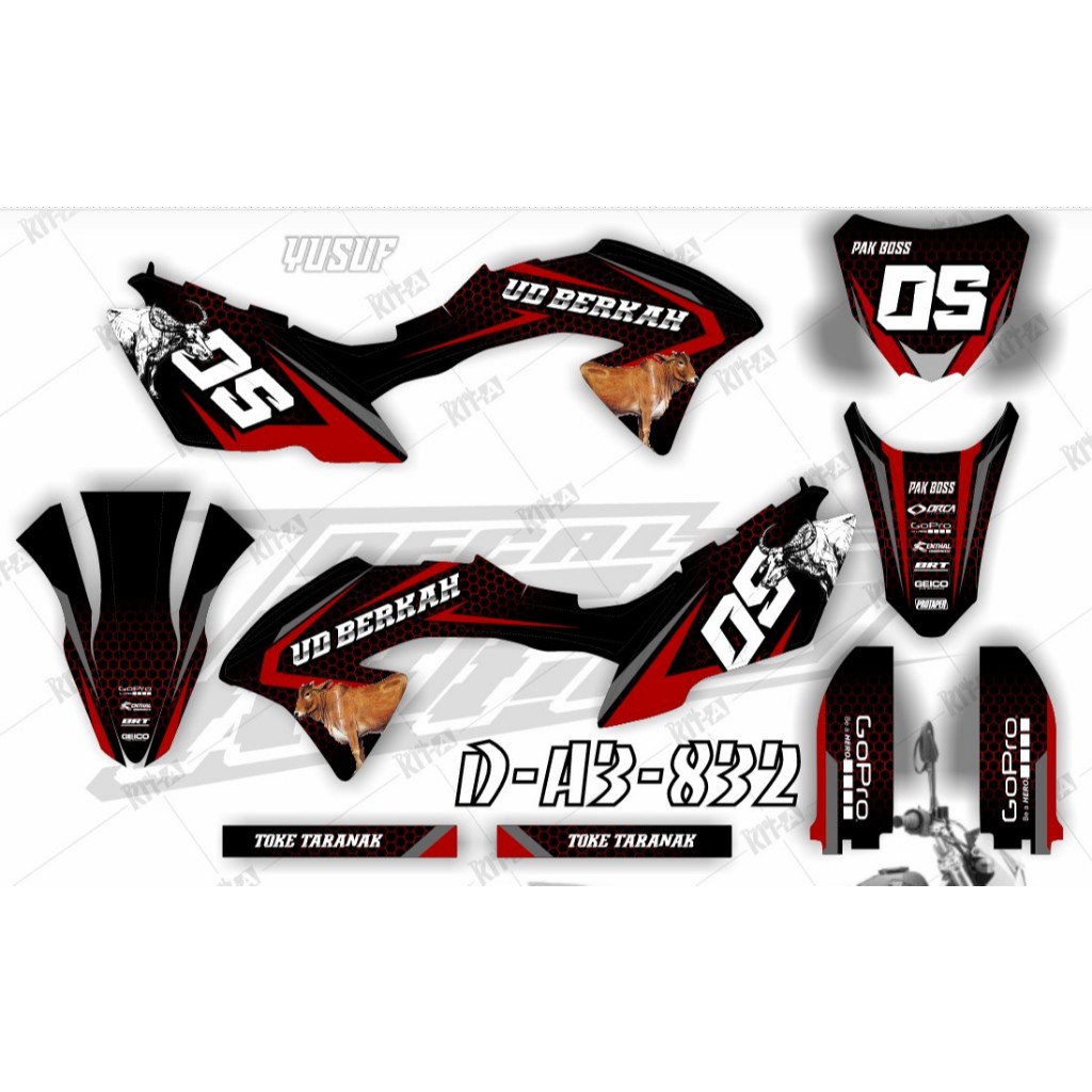 Decal Stiker Klx Bf 150 Kuning Hitam Dekal Striping Sticker New Klx  Bf Extreme 2018 A3-137