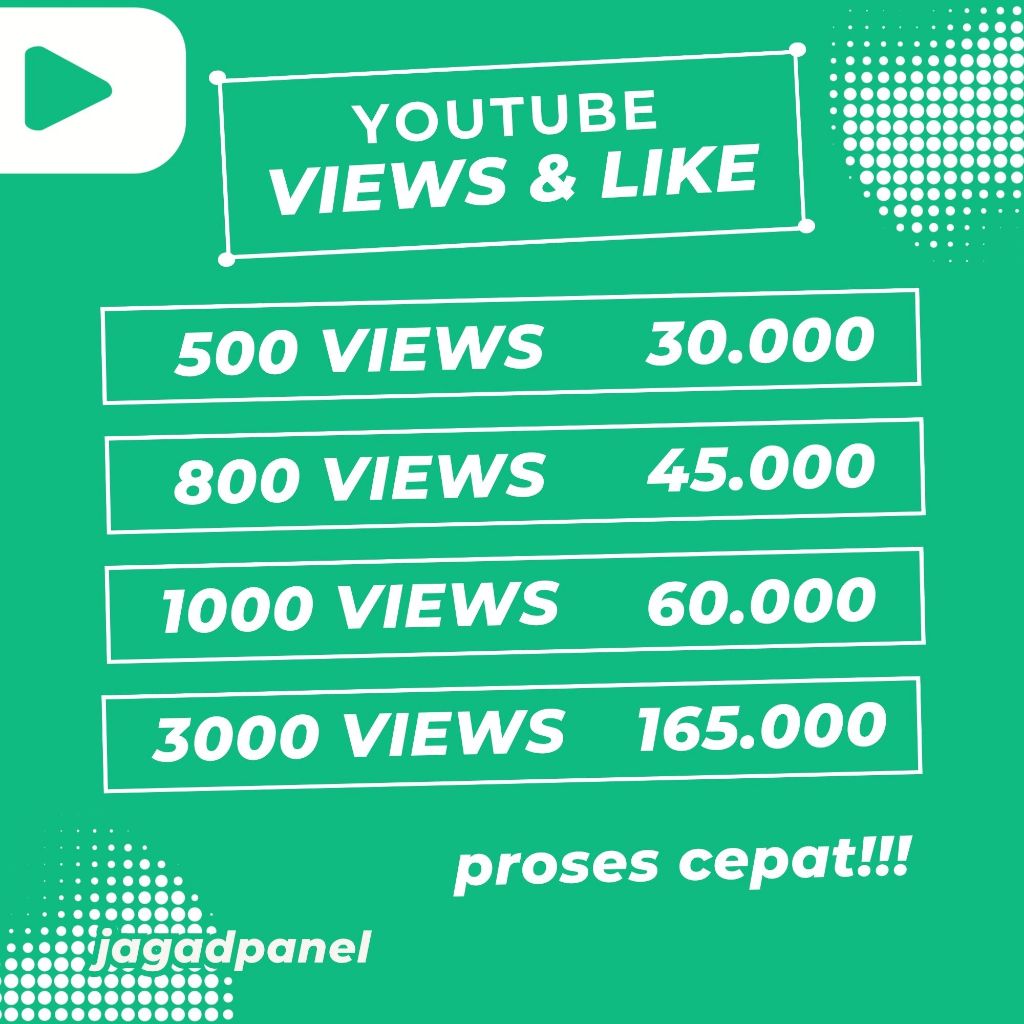Diskon Promo Like dan View Youtube Proses Cepat Bergaransi Non-Drop Viewers TERMURAH