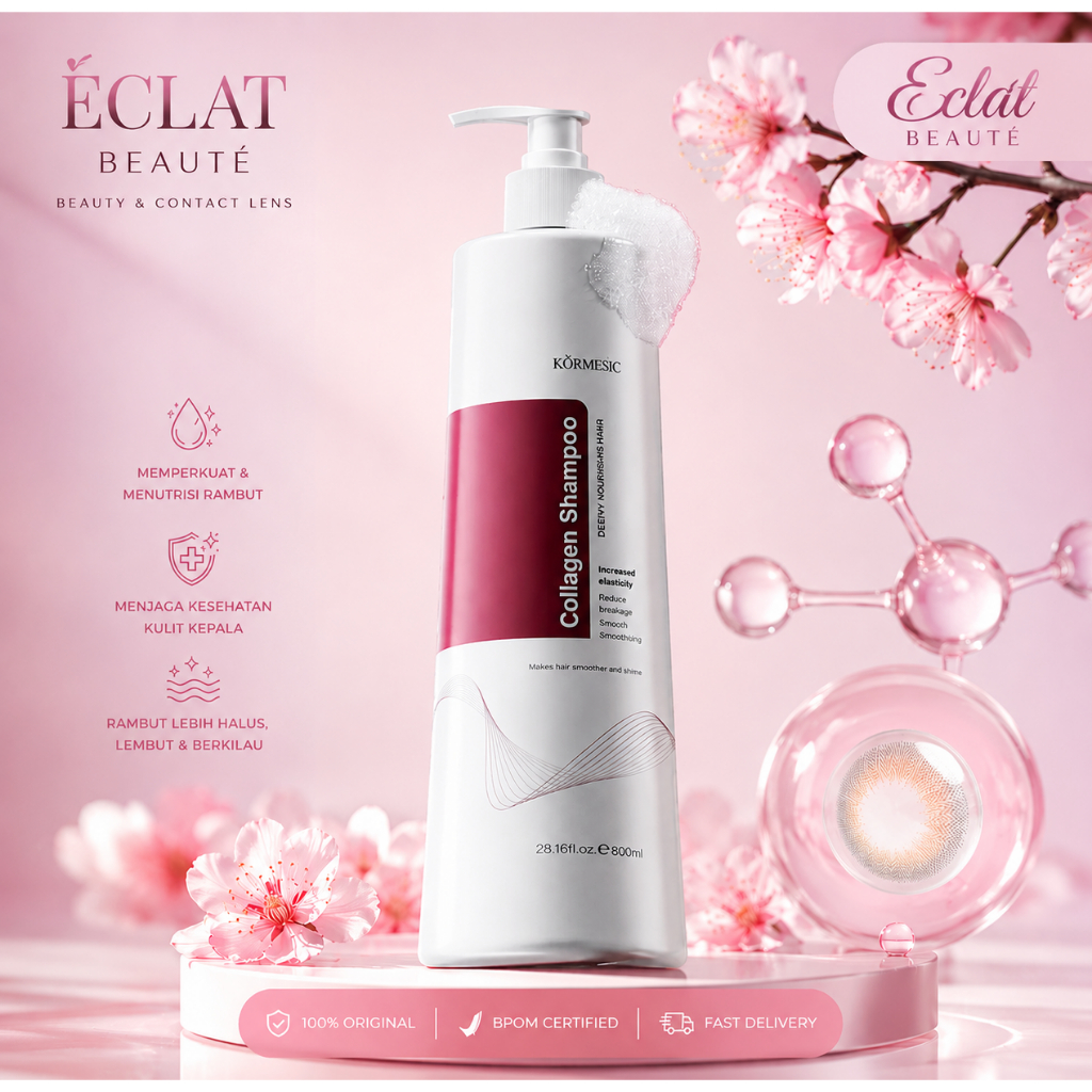 KORMESIC Collagen Smoothing Shampoo 800ml Shampoo Perawatan Rambut Rusak Kering Menghaluskan Rambut 