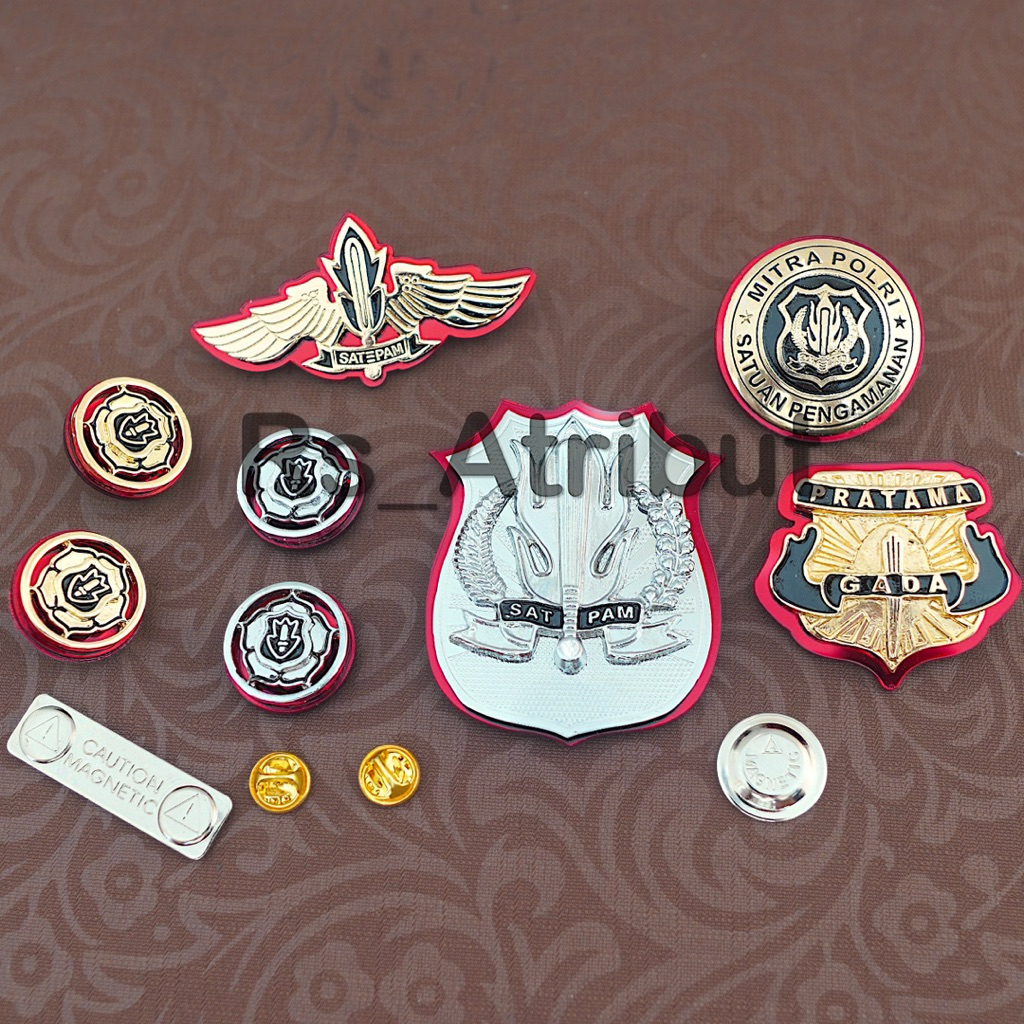 Pin Wing Satpam / Monogram Satpam / Kewenangan Satpam / Gada Pratama / Mitra Polri Premium Termurah