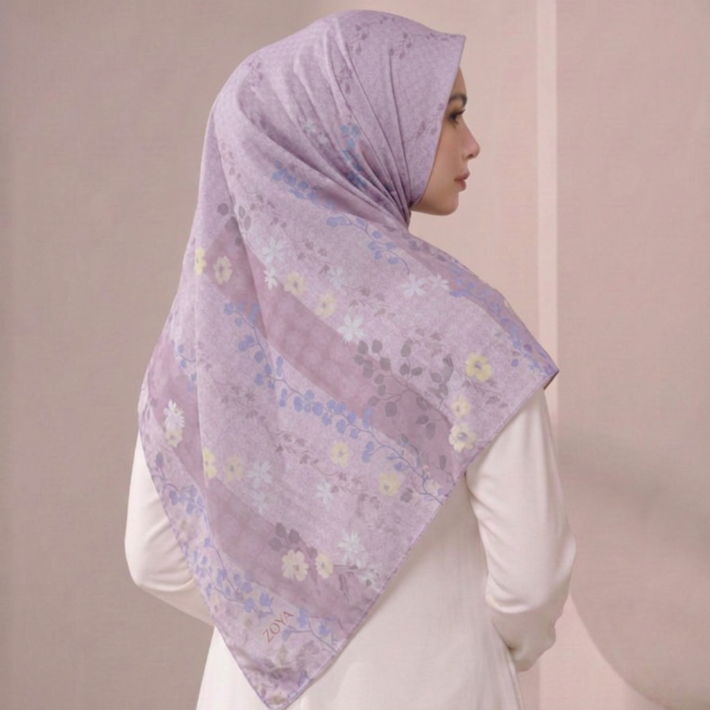 Zoya - Vialova Scarf - Kerudung Hijab Segi Empat Motif Premium - Box - Bahan Voal