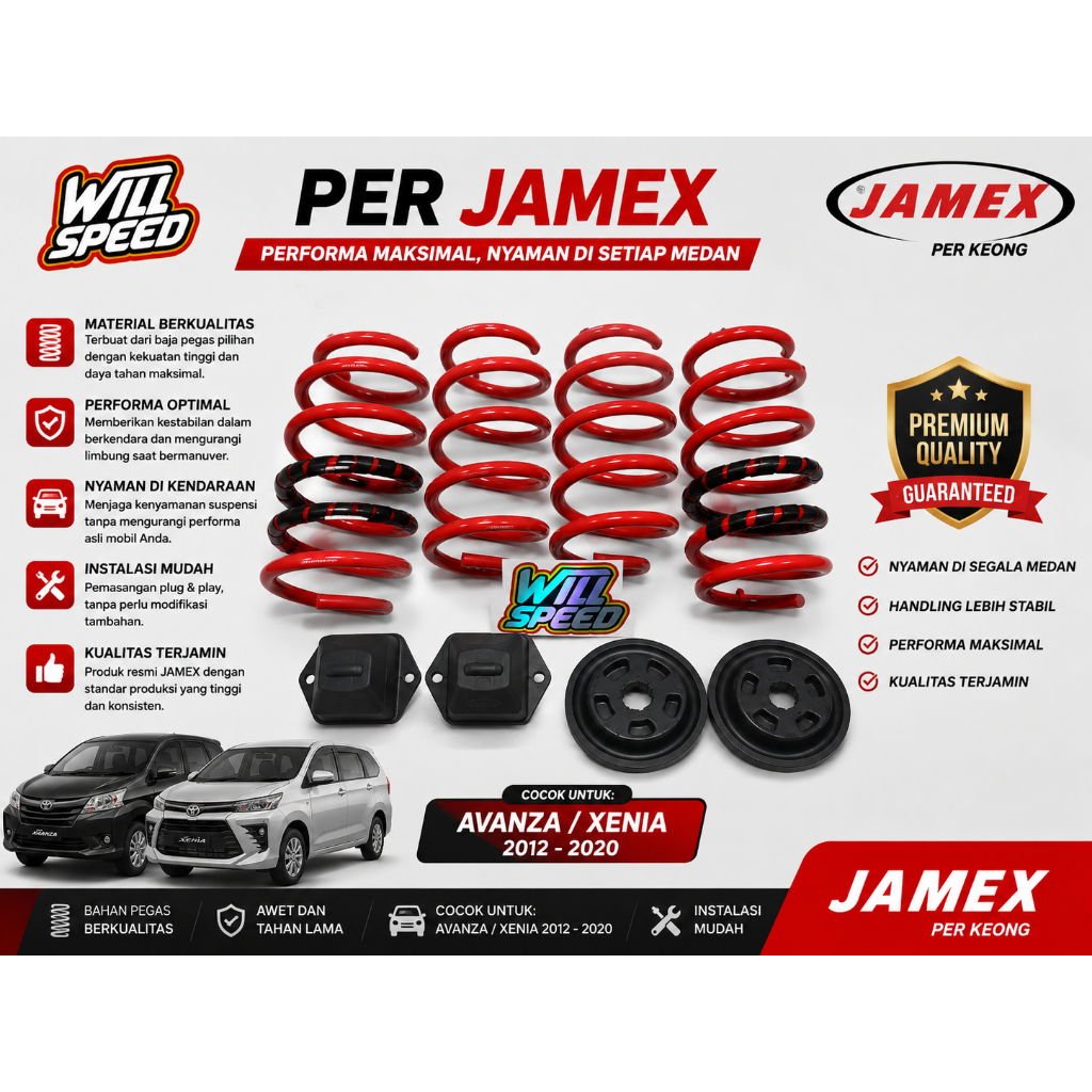 PER CEPER LOWERING KIT JAMEX AVANZA VELOZ XENIA NEW ALL NEW AVANZA XENIA 2012-2021 GRAND NEW AVANZA 