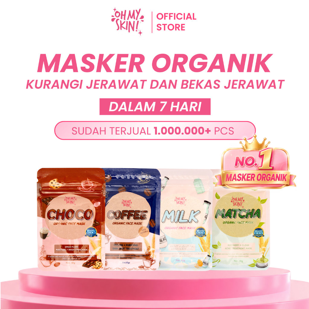 Oh My Skin Masker Wajah | Face Mask | Organic Mask | Masker organik BPOM MINISIZE 25gr | Mengatasi B
