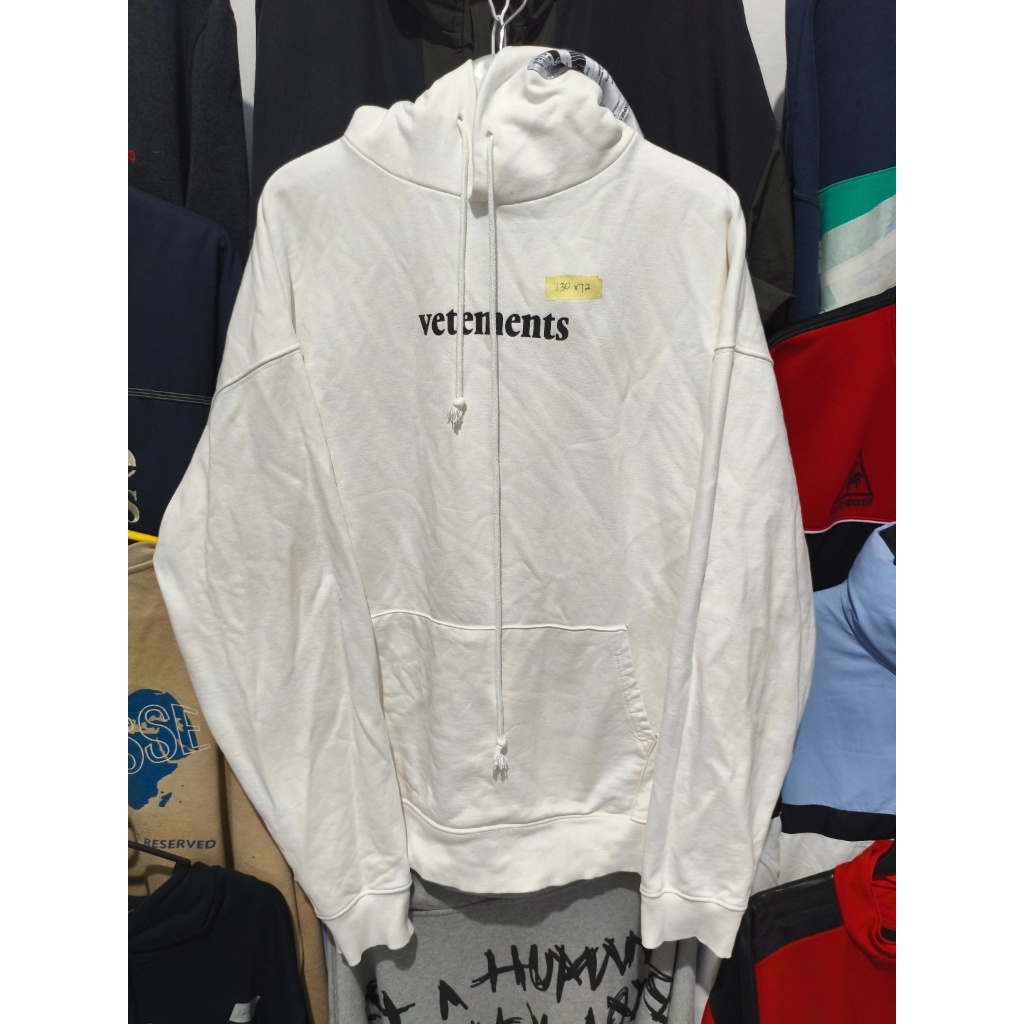 Jaket Switer Hudi Jacket Sweater Hoodie Casual VETEMENTS VETEMONG PUTIH