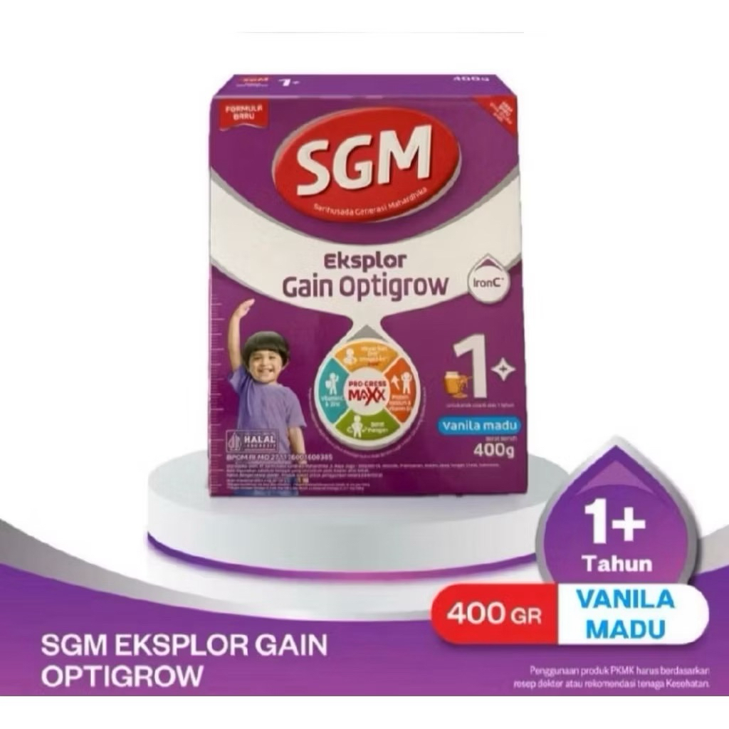 SGM Eksplor Gain 1+ 400gram Rasa Vanilla madu