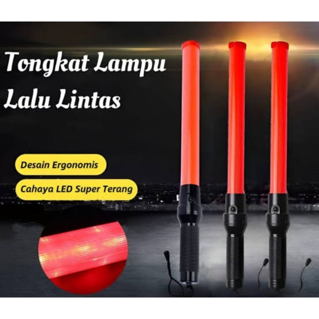 TONGKAT LAMPU LALU LINTAS - Lampu Polisi Stick Warning Light 53CM
