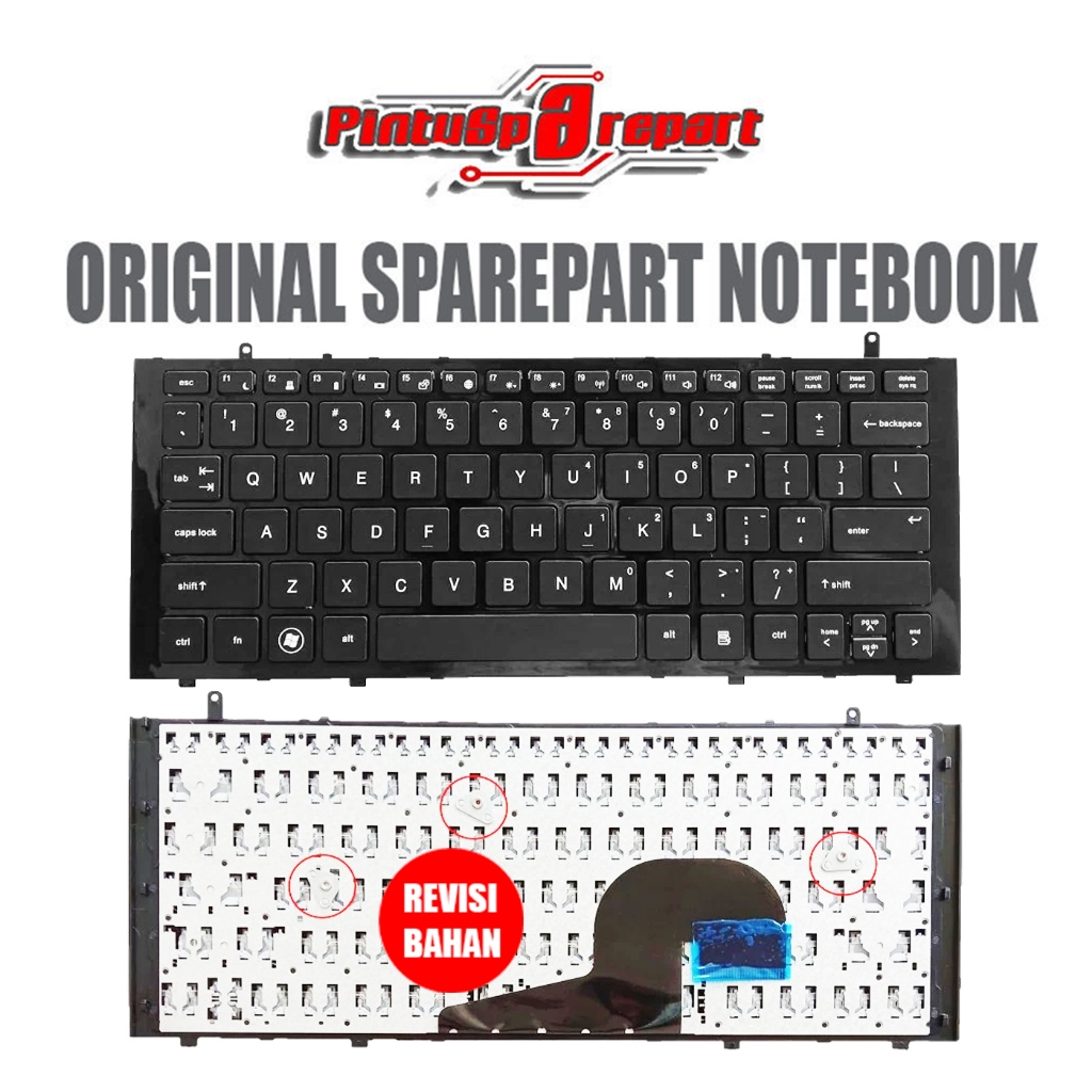 (Genuine Black Frame) Original Keyboard Hp Probook 5220 5220M 5520 5520M Hitam New