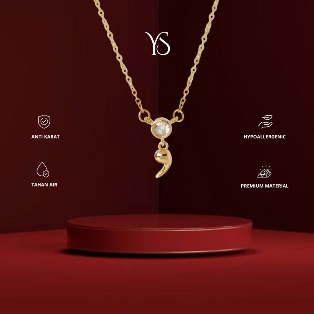 YS - Semicolon New Version Necklace Bracelet | Kalung Gelang Mental Health Premium Wanita| Titanium 