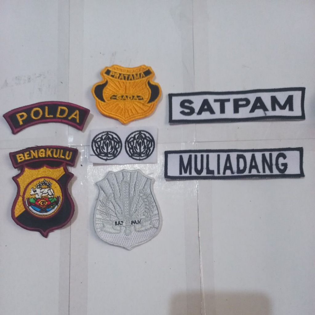 ATRIBUT BORDIR SATPAM POLDA BENGKULU KOMPLIT
